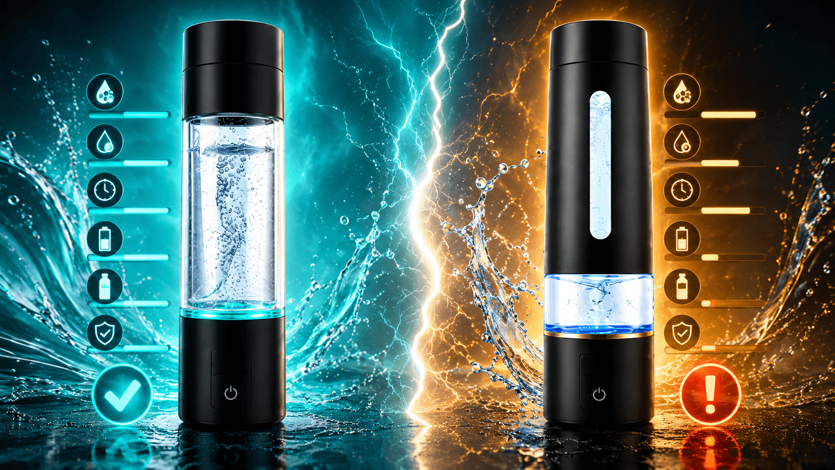 two hydroge nwater bottles
